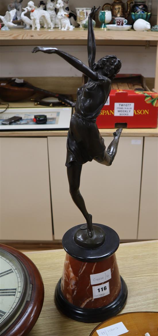 After Zach. An Art Deco bronze of a dancing girl height 66cm